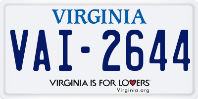 VA license plate VAI2644