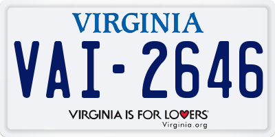 VA license plate VAI2646