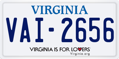 VA license plate VAI2656