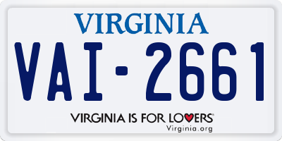 VA license plate VAI2661