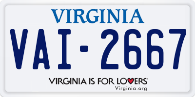 VA license plate VAI2667
