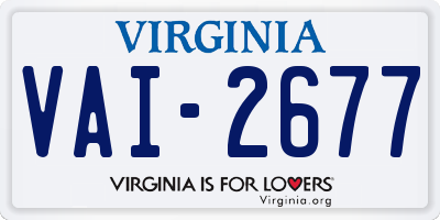 VA license plate VAI2677