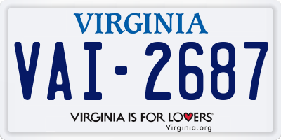 VA license plate VAI2687