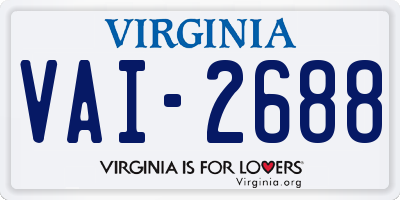 VA license plate VAI2688
