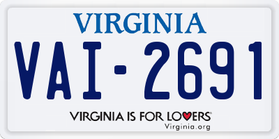 VA license plate VAI2691