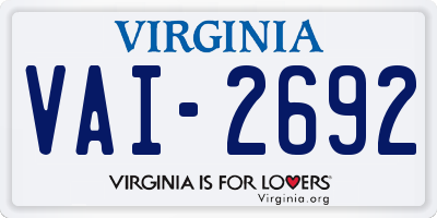 VA license plate VAI2692
