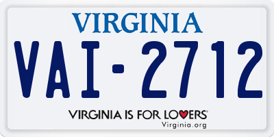 VA license plate VAI2712