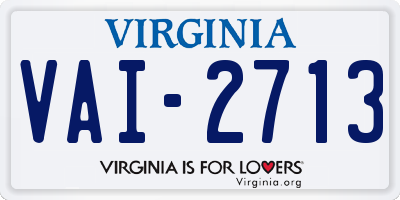 VA license plate VAI2713