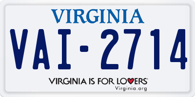 VA license plate VAI2714