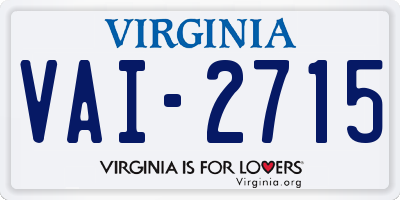 VA license plate VAI2715