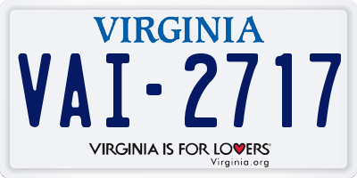 VA license plate VAI2717