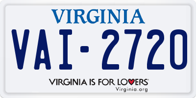 VA license plate VAI2720