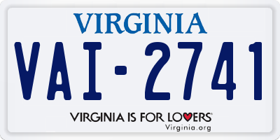 VA license plate VAI2741