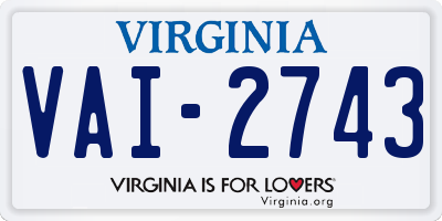 VA license plate VAI2743