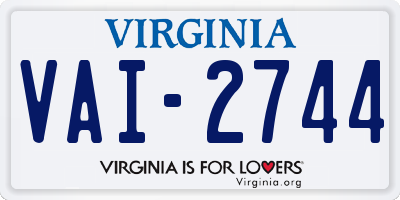 VA license plate VAI2744