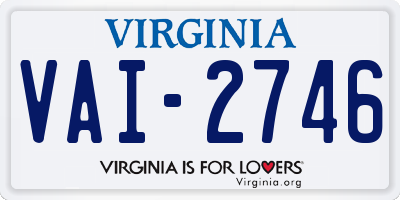 VA license plate VAI2746