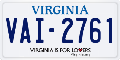VA license plate VAI2761