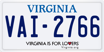VA license plate VAI2766