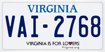 VA license plate VAI2768