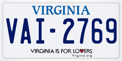 VA license plate VAI2769