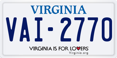 VA license plate VAI2770