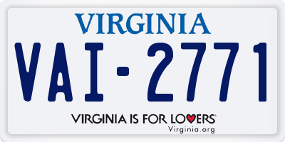 VA license plate VAI2771