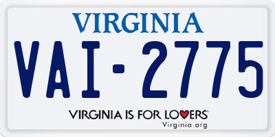 VA license plate VAI2775