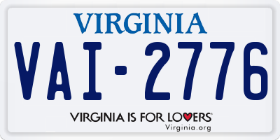 VA license plate VAI2776