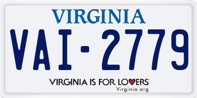 VA license plate VAI2779