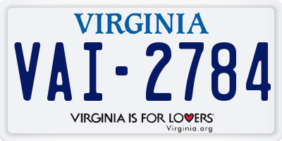 VA license plate VAI2784