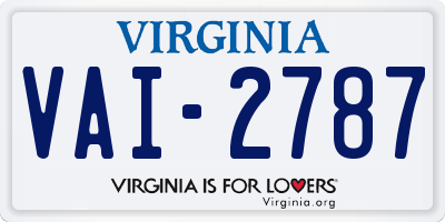 VA license plate VAI2787