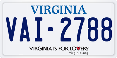 VA license plate VAI2788
