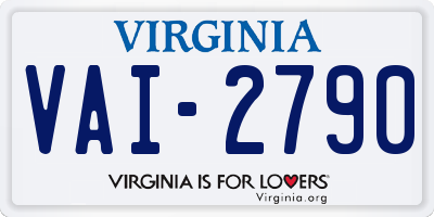 VA license plate VAI2790