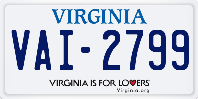 VA license plate VAI2799