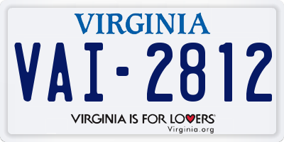 VA license plate VAI2812