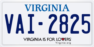 VA license plate VAI2825