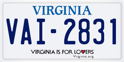 VA license plate VAI2831