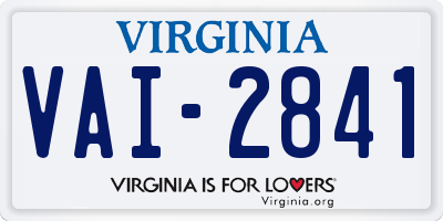 VA license plate VAI2841