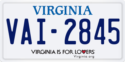 VA license plate VAI2845