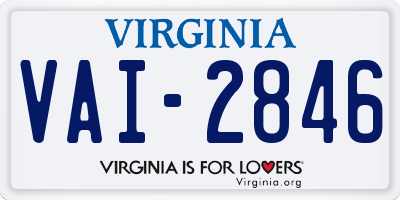 VA license plate VAI2846