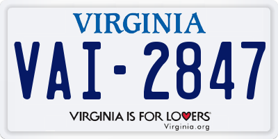 VA license plate VAI2847
