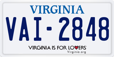 VA license plate VAI2848