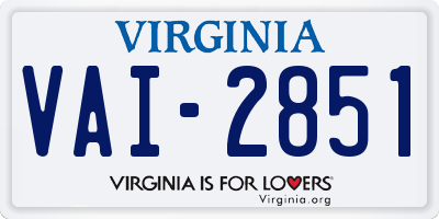 VA license plate VAI2851