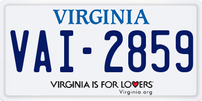 VA license plate VAI2859