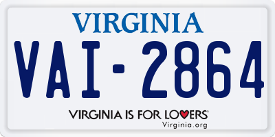 VA license plate VAI2864