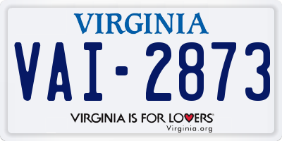 VA license plate VAI2873