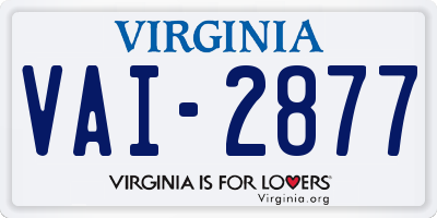 VA license plate VAI2877