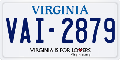 VA license plate VAI2879
