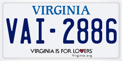 VA license plate VAI2886