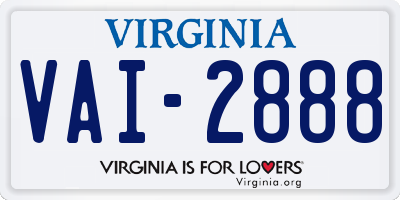 VA license plate VAI2888